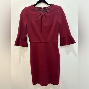 Jcrew cranberry bell sleeve dress - 00